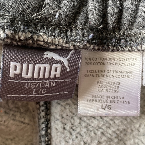 Puma Youth Athletic Gray Running Shorts Long Size Large - Picture 2 of 12